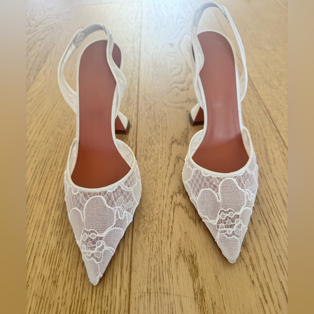 Elegant White Lace Women's Heels